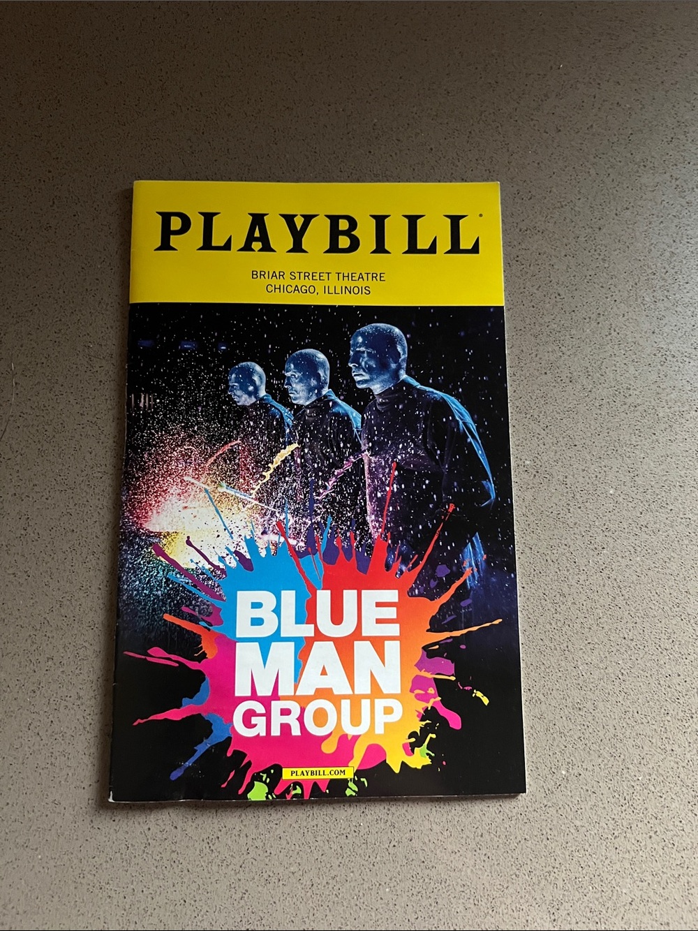 Playbill Blue Man Group Program - Bright Multicolor Cover